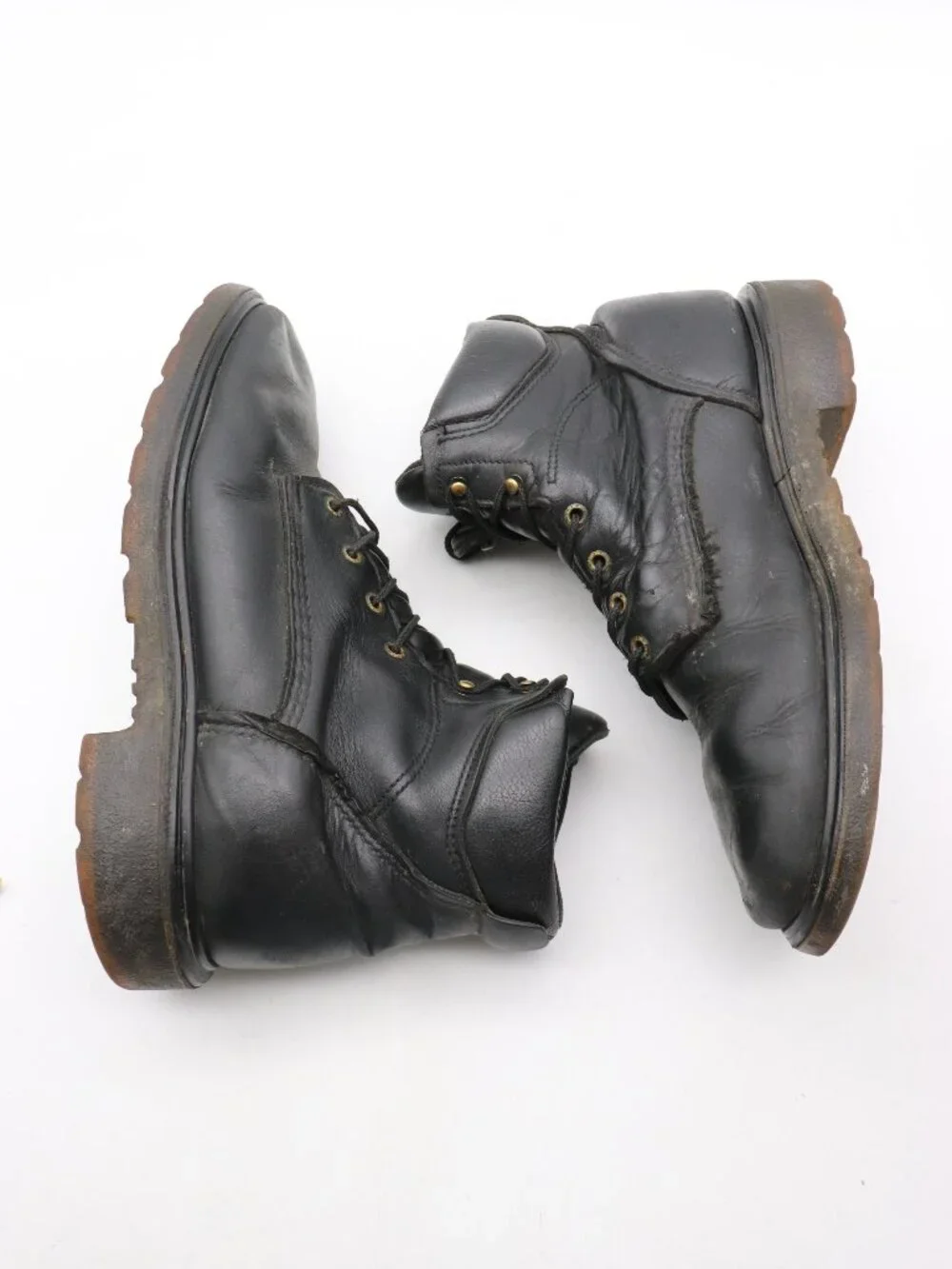Red Wing 607 Men's Size 10.5 D SuperSoles Black Leather Work Boots USA Biker